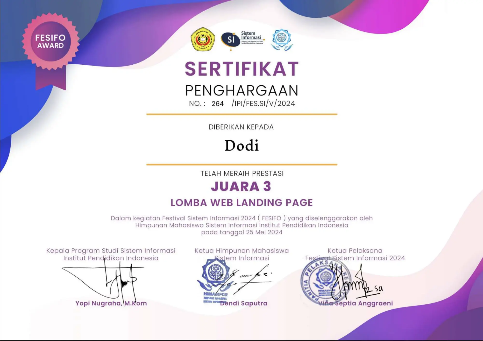 3rd Winner - Web Development Competition